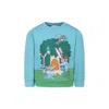 Stella Mccartney Intarsia Printed Cotton Sweater In Green
