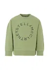 Stella Mccartney Green Sweatshirt For Kids With Logo In Green