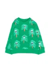 Stella Mccartney Green Sweatshirt With Fir Trees For Baby Boy In Green