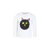 Stella Mccartney White T-shirt For Girl With Cat Print In White
