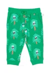 Stella Mccartney Green Trackpants With Fir Trees For Baby Boy In Green