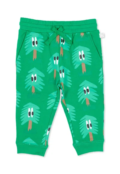 Stella Mccartney Green Trackpants With Fir Trees For Baby Boy