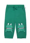 Stella Mccartney Green Trousers For Baby Boy With Frog In Green