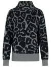 Stella Mccartney Leopard Jacquard Oversized Wool Turtleneck