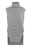 Stella Mccartney Grey Cable Knit Sleeveless Sweater In Grey