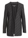 Stella Mccartney Grey Collarless Jacket In Grey