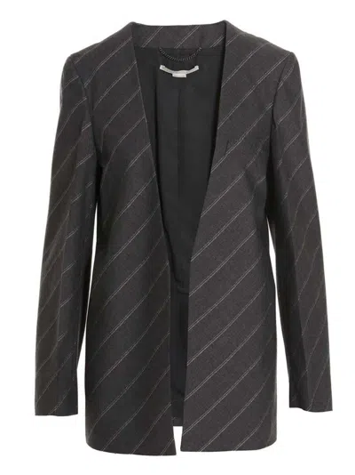 STELLA MCCARTNEY GREY COLLARLESS JACKET