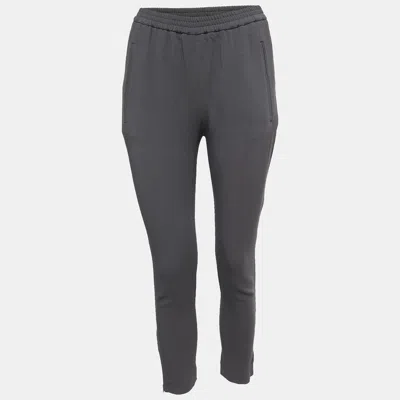 Pre-owned Stella Mccartney Grey Crepe Tapered Leg Pants Xs