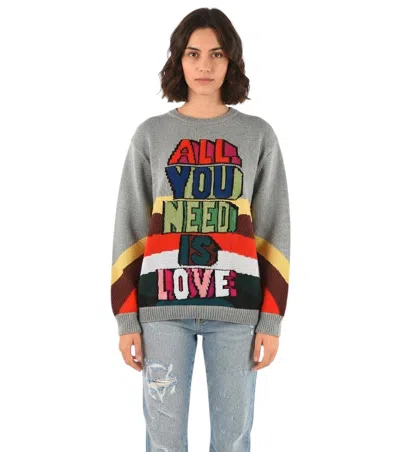 Stella Mccartney Grey Crew Neck Sweater In Gray