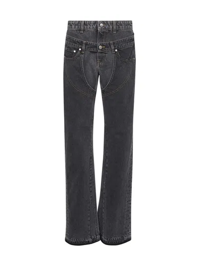 Stella Mccartney Grey Denim Double Waistband Chap Jeans