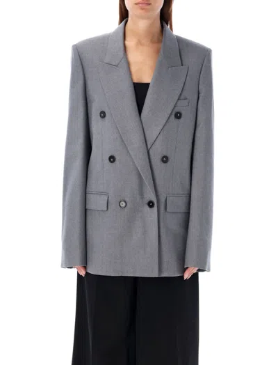 Stella Mccartney Grey Double-breasted Blazer In Gray