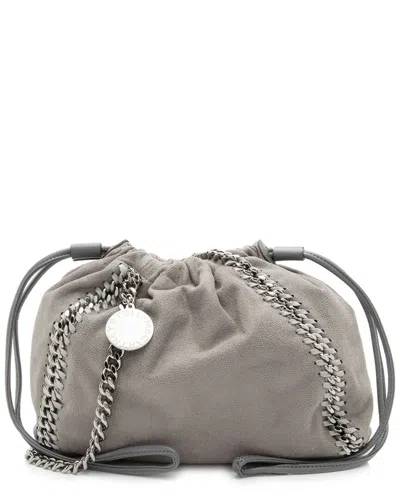 Pre-owned Stella Mccartney Grey Faux Leather Falabella Drawstring Small Tote (authentic Pre-loved) In Gray