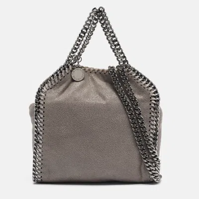 Pre-owned Stella Mccartney Grey Faux Leather Tiny Falabella Tote