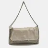 Stella Mccartney Grey Faux Suede Falabella Flap Bag In Grey