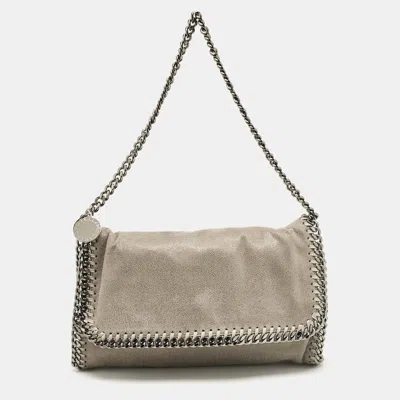 Stella Mccartney Grey Faux Suede Falabella Flap Bag
