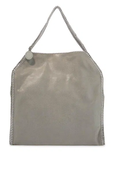 Stella Mccartney Grey Handbag With Diamond-like Chain And Logo Charm On The Front