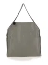 Stella Mccartney Grey Handbag With Diamond-like Chain And Logo Charm On The Front In Ecoleather Woma In Gray