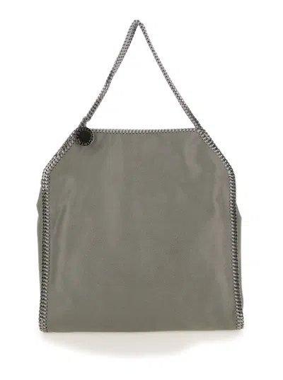 Stella Mccartney Grey Handbag With Diamond-like Chain And Logo Charm On The Front In Ecoleather Woman