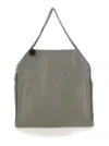 Stella Mccartney Grey Handbag With Diamond-like Chain And Logo Charm On The Front In Ecoleather Woman