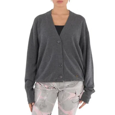 Stella Mccartney Grey Iconic Logo Wool Cardigan