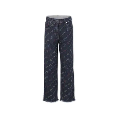 Stella Mccartney Kids' Grey Jeans For Girl With Logo In Gray