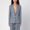 Stella Mccartney Single-breasted Blazer In Light Blue Rayon In Grey