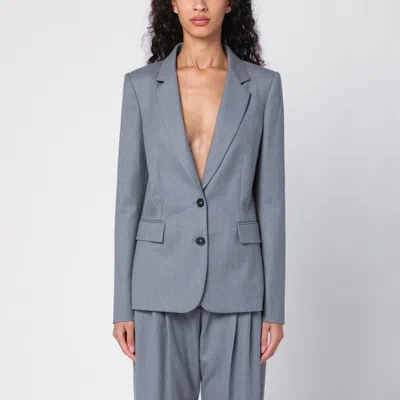 Stella Mccartney Grey Single-breasted Jacket In Wool