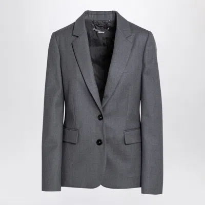 STELLA MCCARTNEY STELLA MCCARTNEY  GREY SINGLE-BREASTED JACKET IN WOOL