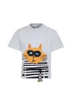 Stella Mccartney Grey T-shirt For Boy With Cat In Grey