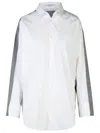 Stella Mccartney White Falabella Shirt With Chains In Grey