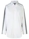 Stella Mccartney White Falabella Shirt With Chains In Grey