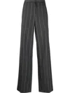 Stella Mccartney Grey Wide Leg Pinstripe Trousers In Grey