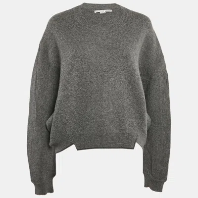 Pre-owned Stella Mccartney Grey Wool Loose Fit Sweater M