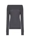 Stella Mccartney Grey Wool Off-the-shoulder Sweater