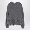 Stella Mccartney Feather Peplum Knitted Wool Sweater