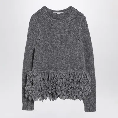 STELLA MCCARTNEY STELLA MCCARTNEY  GREY WOOL SWEATER WITH FEATHER INSERT