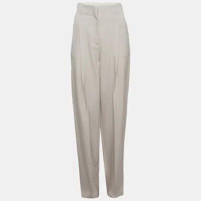 Pre-owned Stella Mccartney Grey Wool Tapered Leg Trousers M In Gray