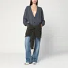 Stella Mccartney Grey/dark Green Cardigan With Crossed Sleeves