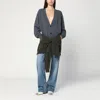 Stella Mccartney Wool Cardigan With Crossed Sleeves In Gray