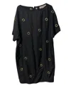 Stella Mccartney Grommet Midi Dress In Black Silk In Black
