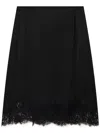 Stella Mccartney + Net Sustain Lace-trimmed Satin Skirt In Black