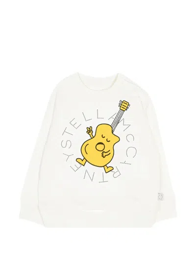 Stella Mccartney Kids' Guitar Graphic Sweatshirt In White