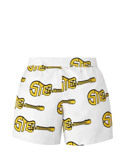 Stella Mccartney Kids' Guitar-print Shorts In White