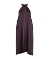 Stella Mccartney Satin Midi Dress With Chain Detail In Black