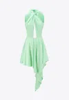 Stella Mccartney Cut-out Sleeveless Asymmetric Dress In Green