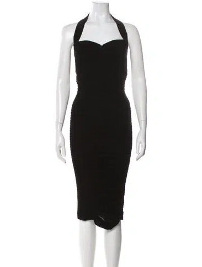Pre-owned Stella Mccartney Halterneck Knee-length Dress In Black