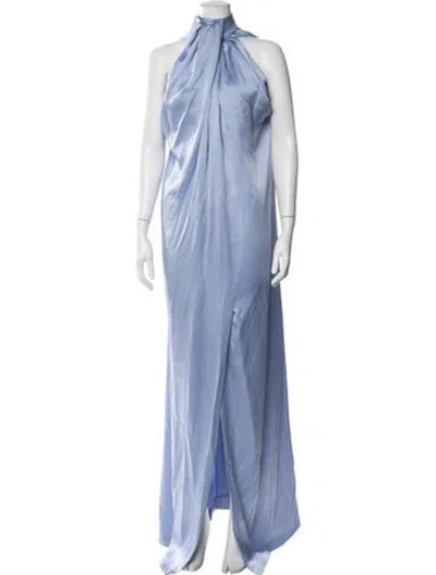Pre-owned Stella Mccartney Halterneck Long Dress In Blue