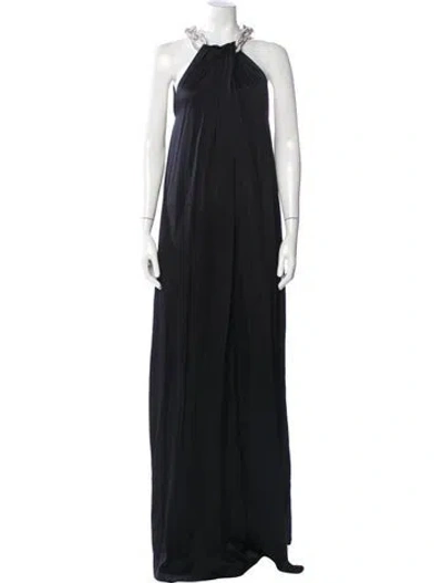 Pre-owned Stella Mccartney Halterneck Long Dress In Gray