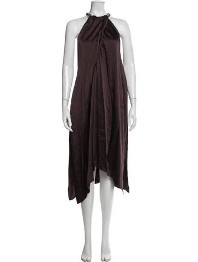 Pre-owned Stella Mccartney Halterneck Midi Length Dress In Burgundy