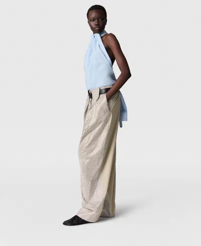 Stella Mccartney Halterneck Panel Sleeveless Top In Blue